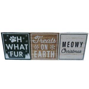 Christmas Dog & Cat 3pc Pet Treat Bar Signs